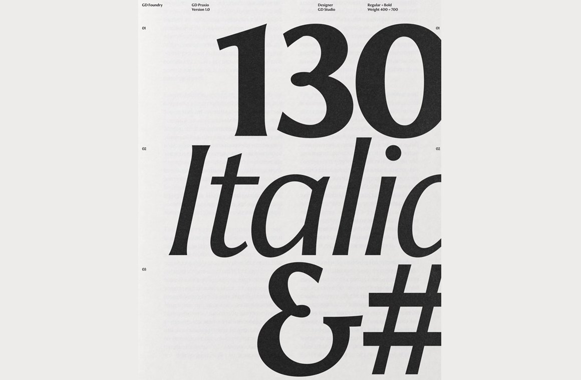 typecache's tweet photo. [New Font Release] GD Foundry released GD Praxio. https://t.co/1KF4IpEqD9 #typecache https://t.co/7dTGTTYOJv