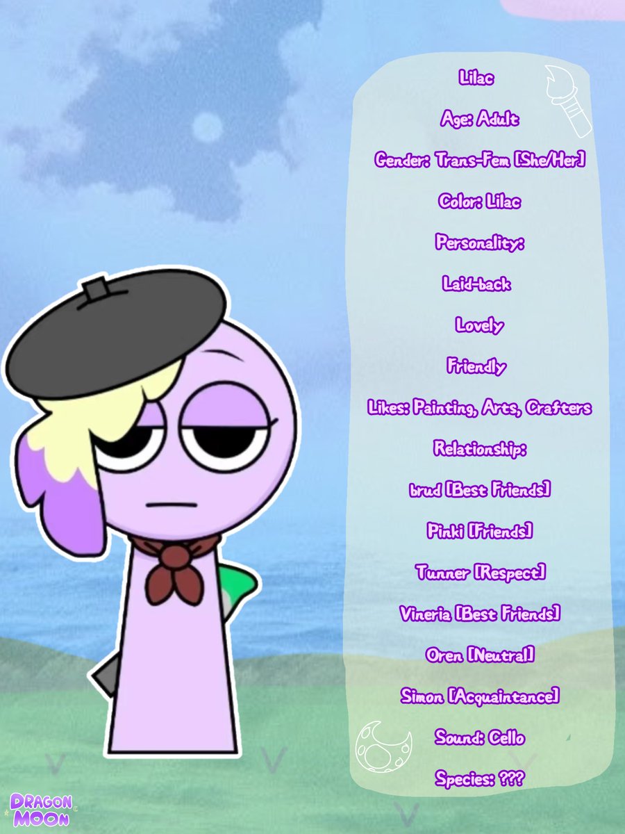 Moonshine_Bella's tweet photo. Hana &amp; Lilac Info...
[I was rushed doing this..]

#sprunki #sprunkiocs #hana #lilac #ocinfos https://t.co/wlkQg70iZm