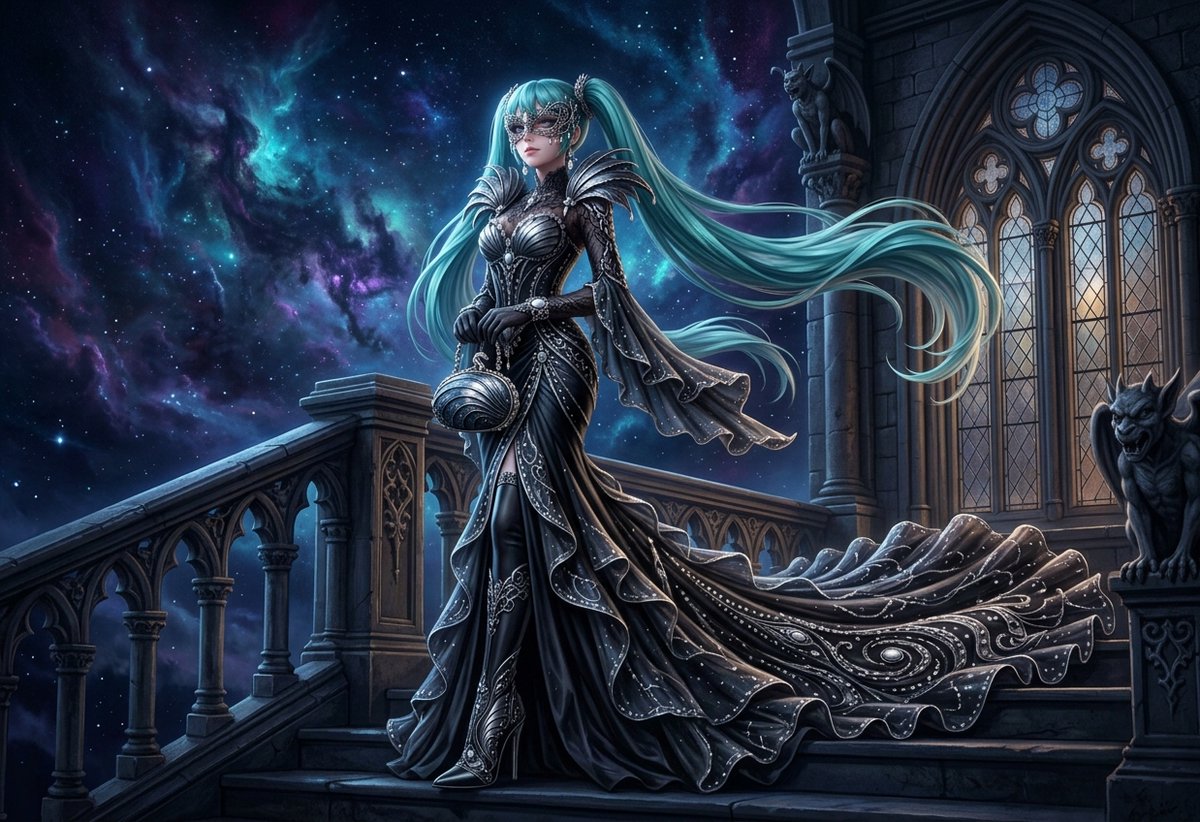 Virusf1985's tweet photo. @Pyndragon thanks for the outfit idea
#hatsunemiku #AIart #FantasyArt https://t.co/nAfarXCFHX