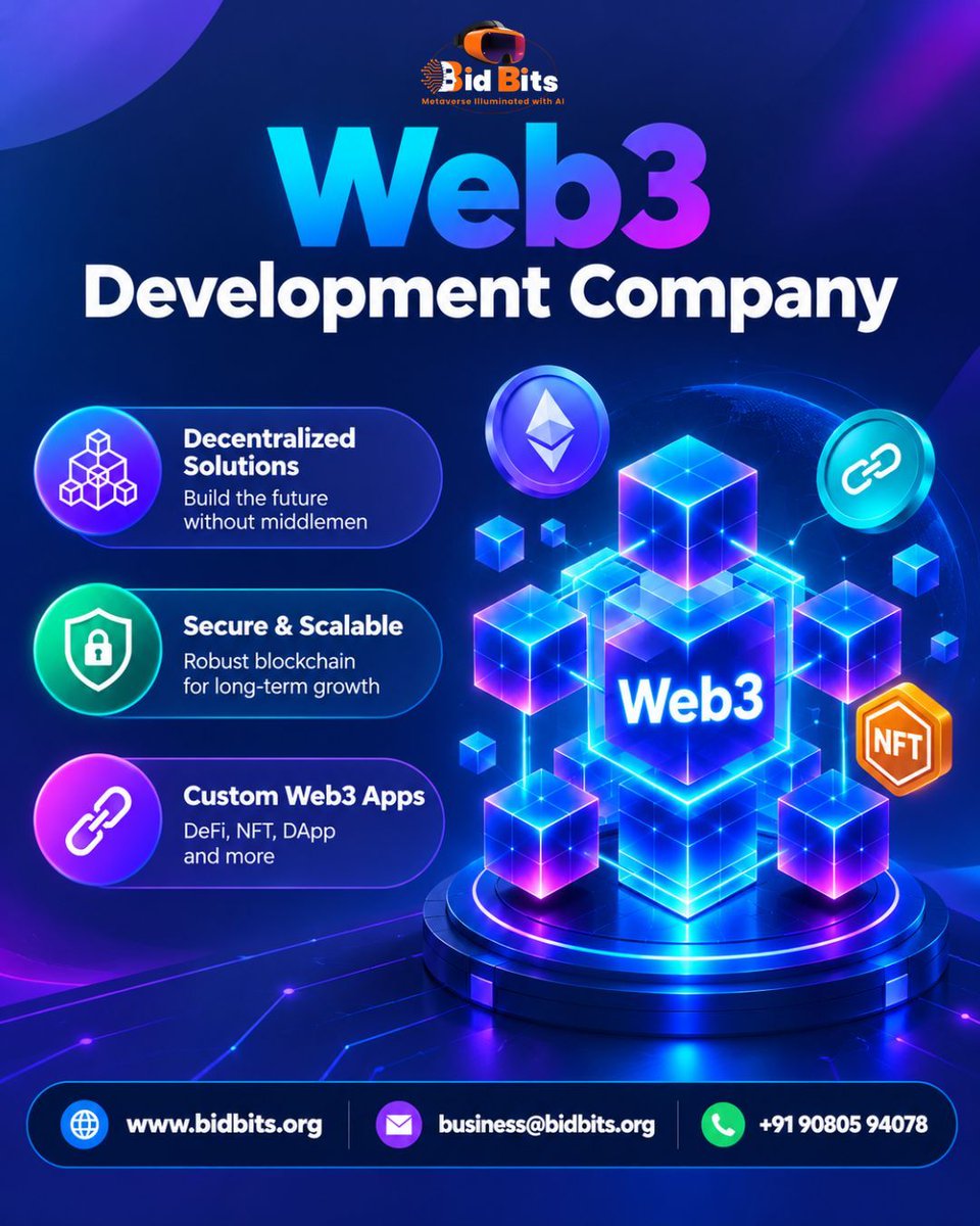 bid_bits's tweet photo. We develop Web3 applications with a focus on complex business requirements and decentralised system architecture. 
>> https://t.co/2LoA2Fu17e 

For any queries
Gmail:  business@bidbits.org

#web3development #web3developmentcompany #blockchaindevelopment #decentralizedapplications https://t.co/38YtLiyTTw