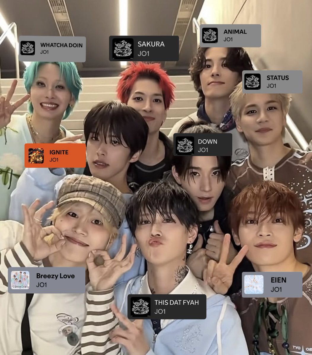 dailyshiroiwa's tweet photo. JO1 members as their 2026 songs https://t.co/EpNwwLEsfT