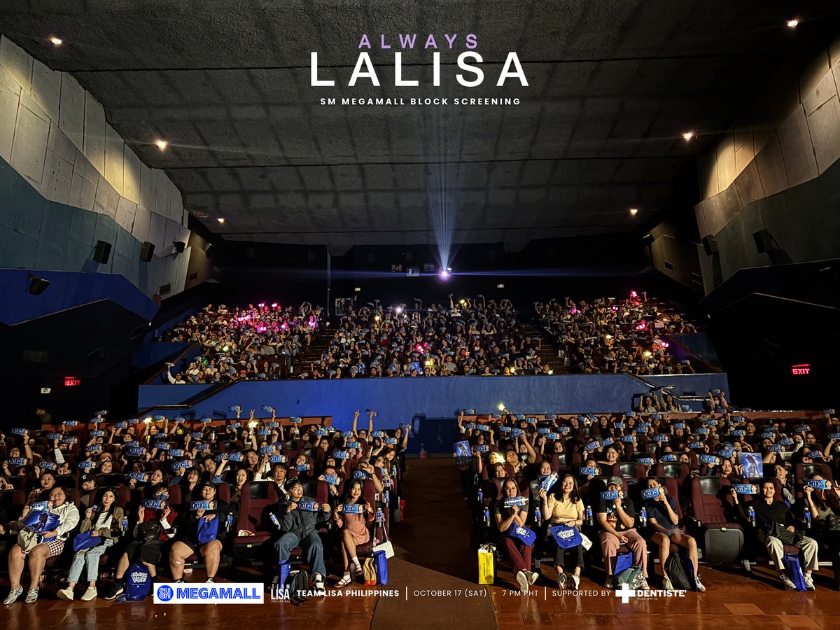 TeamLisaPH's tweet photo. [GROUP PHOTOS] 🇵🇭 ALWAYS LALISA PH: SM Megamall Block Screening

𝘉𝘳𝘰𝘶𝘨𝘩𝘵 𝘵𝘰 𝘺𝘰𝘶 𝘣𝘺 𝘛𝘦𝘢𝘮 𝘓𝘪𝘴𝘢 𝘗𝘩𝘪𝘭𝘪𝘱𝘱𝘪𝘯𝘦𝘴
𝘚𝘶𝘱𝘱𝘰𝘳𝘵𝘦𝘥 𝘣𝘺 𝘋𝘦𝘯𝘵𝘪𝘴𝘵𝘦 𝘗𝘩𝘪𝘭𝘪𝘱𝘱𝘪𝘯𝘦𝘴

📍 October 17 (SAT), SM Megamall - Cinema 2

Thank you once again to all the Filo LILIES, BLINKs, and even casuals who supported ALWAYS LALISA 💛

#AlwaysLalisa #LISA #LALISA @wearelloud