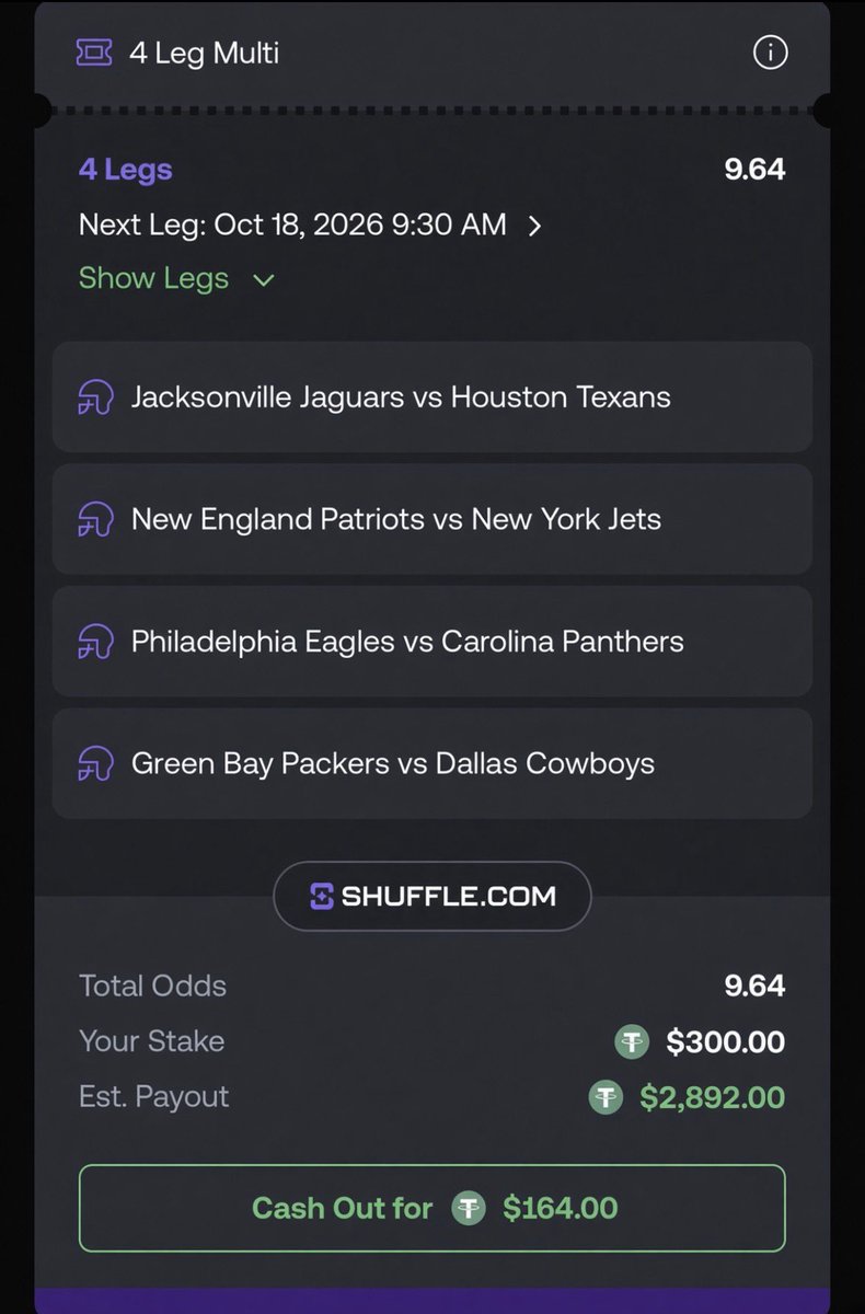 DefiZeus's tweet photo. Week 6 NFL player prop multi

Have been ice cold playing the game lines so we go for props today

Stroud 250+ passing
Garrett Wilson u6.5 receptions
Jalen Coker 56+ receiving 
Matthew Golden 67+ receiving 

Tail me: https://t.co/lpkqpbSk4k https://t.co/xC9vmAZQyb