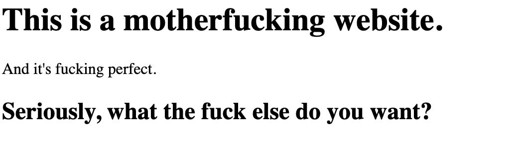 asharsv's tweet photo. I wanna be crazy enough to buy this domain https://t.co/Pk6oASuQST

It is basically what happens when a frontend developer finally snaps.

Just plain HTML, no gradients, no animations and hilarious jokes. 

Funniest part is underneath all the profanity, the argument is actually solid

#WebDev  #Frontend #Coding  #BuildInPublic