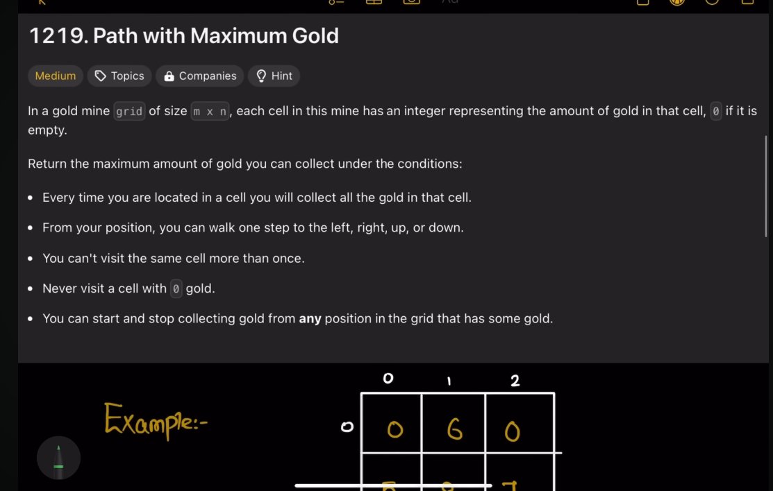 AzadKumar161440's tweet photo. 🚀 Day 158 | LeetCode 1219: Path with Maximum Gold 🏆

📌 Topic: Backtracking | Depth-First Search (DFS) | Recursion

Continuing my #200DaysChallenge with Rohit Negi Bhaiya (CoderArmy) and Aditya Tandon Guruji! 💻🔥 https://t.co/bJdvEriSUR