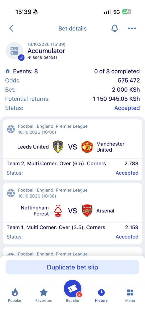 LevyKingTips's tweet photo. Multi corners
Stake of 2000  gives u 1.1 Million 

500+ odds 

Paripesa code> 9RQMA

Not on Paripesa Register here
👉 https://t.co/cZio2r9NLv
USE PromoCode 👉 LEVY
Download App 👉 https://t.co/GrgOMTNgBL https://t.co/2cej7qB7A3