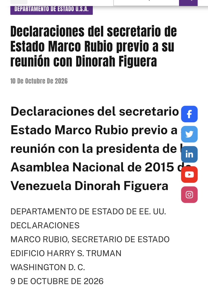 Lux5vnu's tweet photo. @LucyPN @Dinorahfiguera Venezuela es así, lamentablemente muy variopinta y en una transición no se pueden obviar todos los “elementos” como bien expresó Sec. Marco Rubio https://t.co/uOfD0tMZv4
