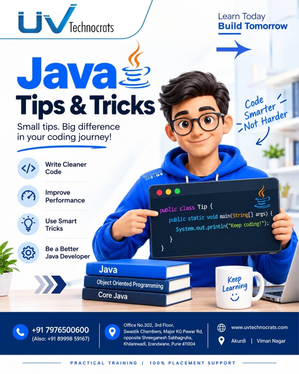 uv_technocrats's tweet photo. Love coding and want to grow your IT skills? 

full stack development course in pune-https://t.co/43oUgNpdvf

full stack development - https://t.co/VDWhoy4wdK

Call Us at +91 7976500600

#UVTechnocrats #CodingTips #JavaProgramming https://t.co/busEt81JSI