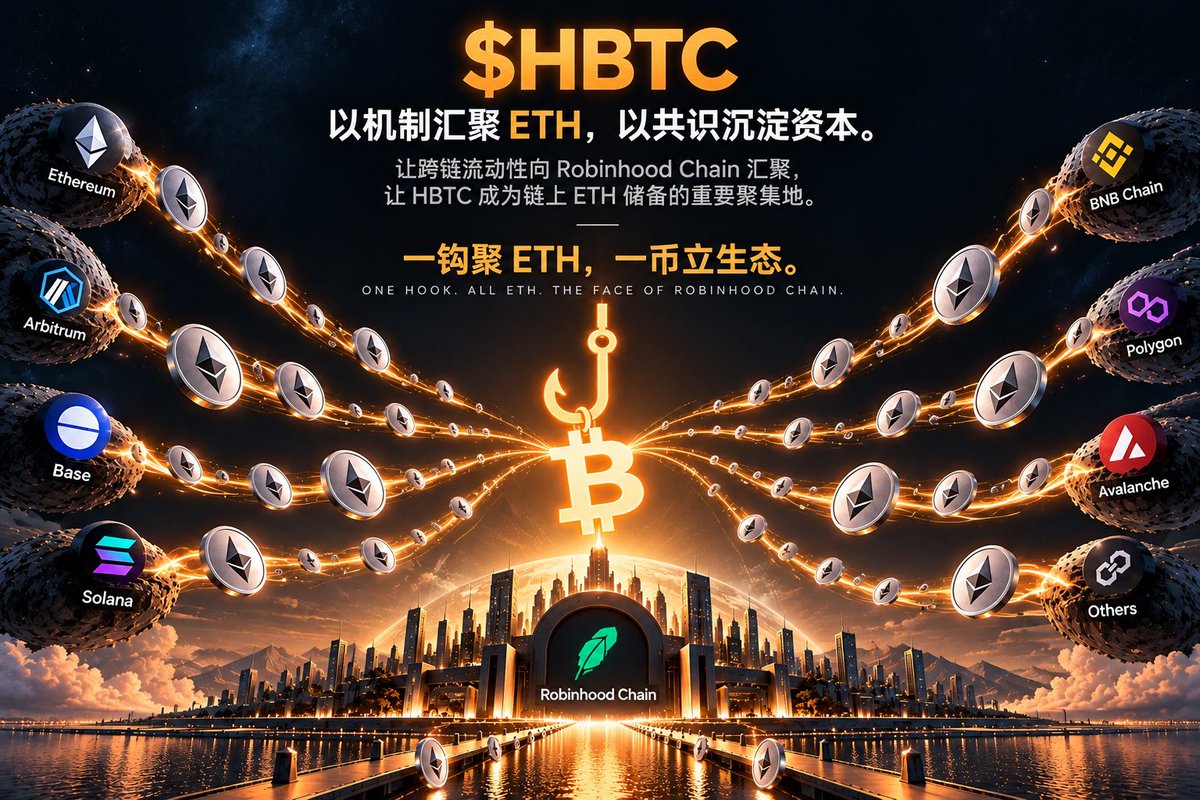 ZWZNFT's tweet photo. $HBTC 会成为 Robinhood Chain 的门面。
以机制汇聚 ETH,以共识沉淀资本。
让跨链流动性向 Robinhood Chain 汇聚,
让 HBTC 成为链上 ETH 储备的重要聚集地。
一钩聚 ETH,一币立生态。
One Hook. All ETH.
The Face of Robinhood Chain.
#HBTC @Uniswap @RobinhoodCrypto @hookedbitcoin @theunipcs