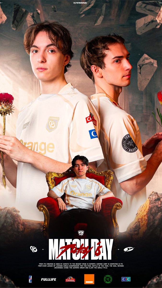 KarmineCorp's tweet photo. 🔴 Worlds 2026 - Play-in (Finale)

Un dernier match nous sépare du Swiss Stage des Worlds et notre équipe ne compte pas s'arrêter en si bon chemin ! 🫡 #KCORP 

🆚 @MVK_VN 
🕗 Début à 20h00
📺 https://t.co/TJRjmLzkN3 https://t.co/ILXxomWi0Y