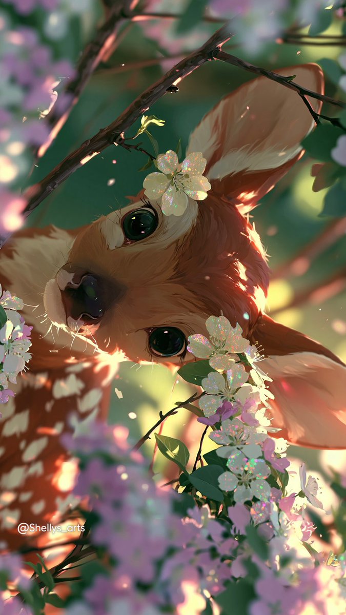 shellys_arts's tweet photo. Bambi’s Enchanted Spring 🦌🌸✨

Soft flowers, curious butterflies, warm sunlight, and little moments of magic hidden in the forest. 🦋

✨ Follow @shellys_arts for more magical creations!

#Bambi #FantasyArt #AIArt #MagicalAesthetic #SpringMagic https://t.co/OarWrZuYhd