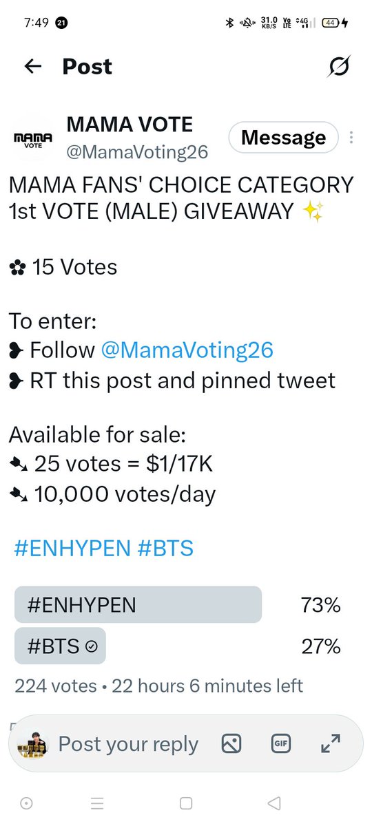 SuKiepuk's tweet photo. @MamaVoting26 For #BTS https://t.co/2q0XnXchih