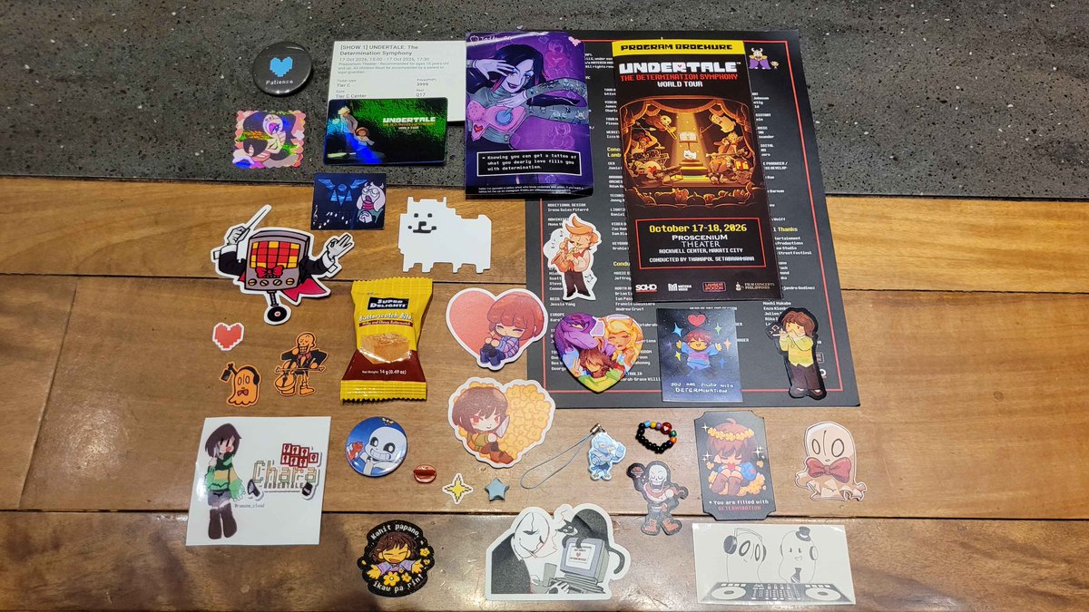 TheMusicalGhost's tweet photo. 10 years ago, I was making electro swing remixes of Undertale songs. Yesterday, I got to see and hear the game OST live. It was an amazing experience!!! I love you, Toby Fox. Thanks to those who recognized and traded stickers with me👻

#undertalesymphony #determinationsymphony https://t.co/FdYsyDry7X