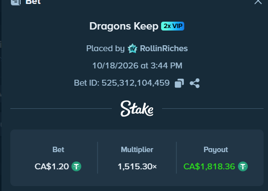 RollinRiches_'s tweet photo. Dragons Keep just popped off on stream @Stake 

Drop Stake ID 👇 https://t.co/hLvAwq60fW