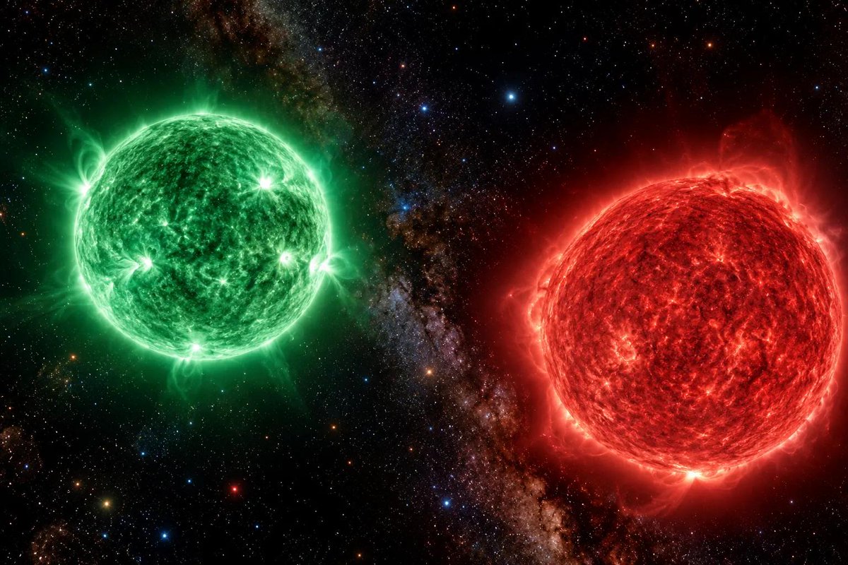 espash_'s tweet photo. 🛰 کشف نخستین ستاره سبز و سرخ‌ترین ستاره کیهان

پژوهشگران نخستین کوتوله سفید سبزرنگ و نامزد سرخ‌ترین ستاره شناخته‌شده را شناسایی کردند. چگالی بالای جو و عناصر سنگی جذب‌شده، رنگ‌های غیرمعمول را ایجاد می‌کنند. https://t.co/2z5xdy9OJ8