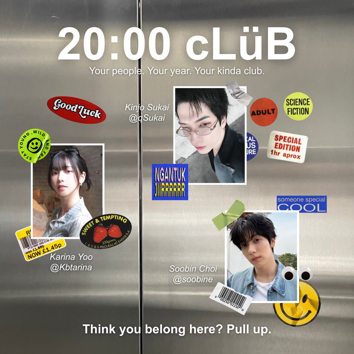 soobine's tweet photo. 📢 calling all 2000 liners!

hello, pals! the 𝟮𝟬:𝟬𝟬 𝗖𝗹𝘂𝗯 is looking for members to join our little corner. we're hoping to meet people who are active, easygoing, a little goofy, and always up for mingling with everyone.

think you'd fit right in? introduce yourself in the replies. we'd love to get to know you!

note: please check the alt before replying.