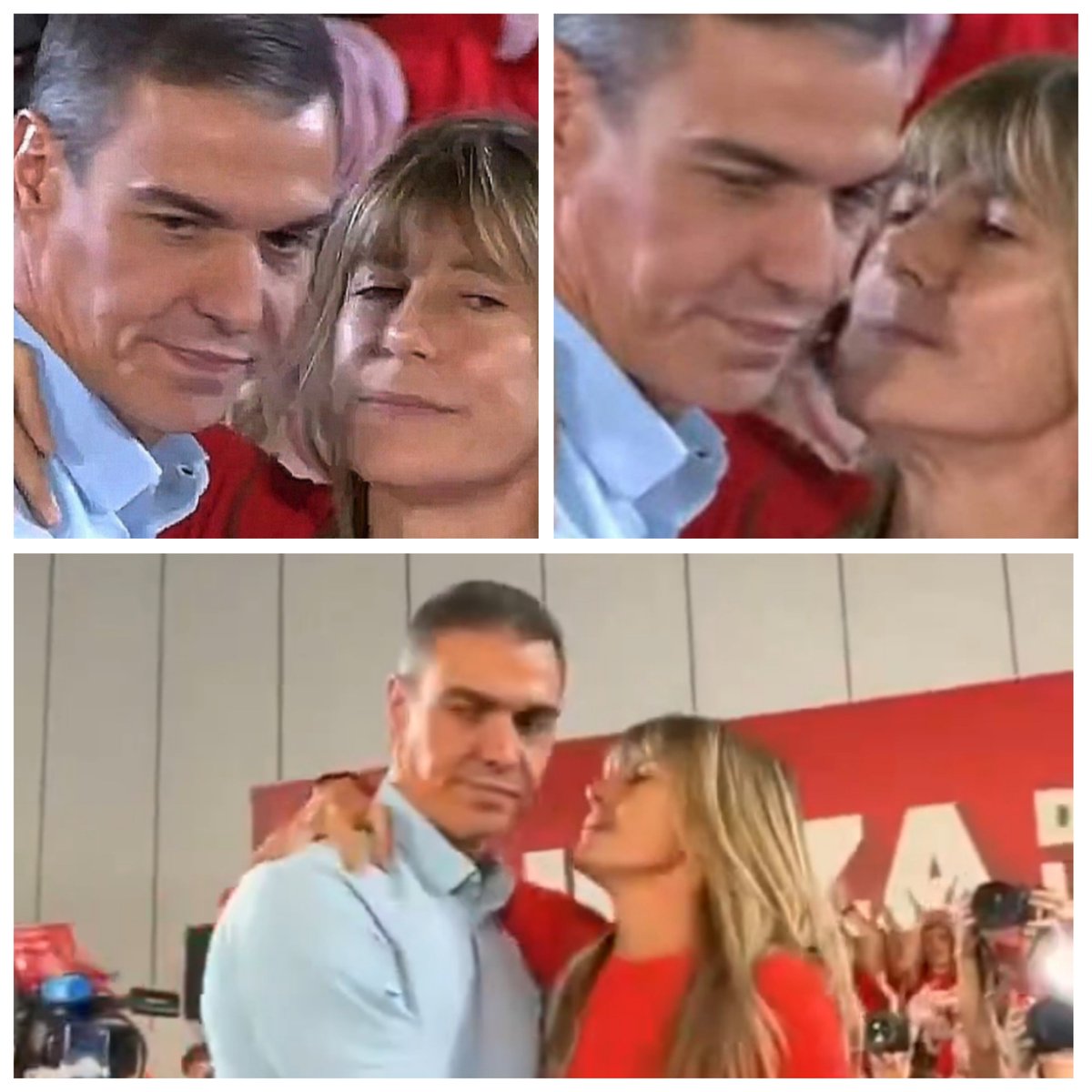 FelixloGarcia's tweet photo. SÁNCHEZ utilizó a su mujer de la manera más ridícula, y todos los socialistas fingieron un gran entusiasmo. Las fotos son del final del patético show. Todo fue una payasada, menos el triste bajón que sufrió SÁNCHEZ, ya agotado de mantener semejante gilipollez de adolescentes. https://t.co/Yg19zVwyQ0