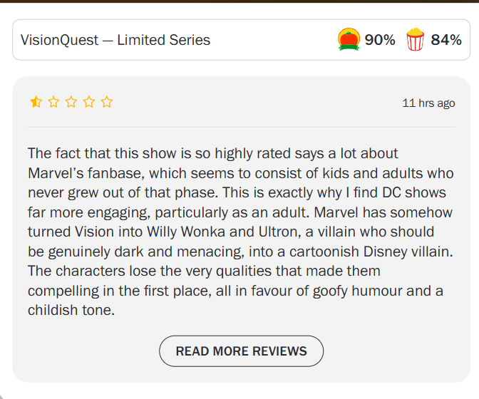 Asdf1238790's tweet photo. Lanterns fans review bombing Visionquest on RT https://t.co/HR9YxHFGuG