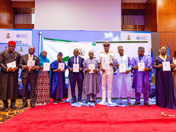 Ngnpera's tweet photo. Nigeria’s port economic regulation has entered a new phase as the Minister of Marine and Blue Economy, Dr. @GboyegaOyetola , CON, officially unveiled the gazetted Nigerian Ports Economic Regulatory Agency (NPERA) Act, 2026, alongside the Agency’s corporate logo. https://t.co/yyyxlG7HdK