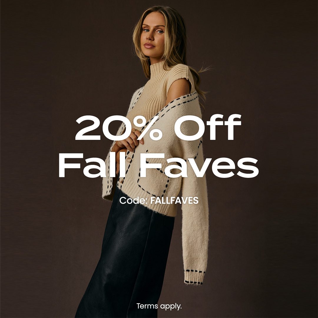 lulusdotcom's tweet photo. so many cute fall faves, all 20% off with code FALLFAVES at checkout 🍂​ shop now https://t.co/X9HYyt7bvS 

*terms apply. see https://t.co/5cNRYJm484 for details https://t.co/jd917qT7o9