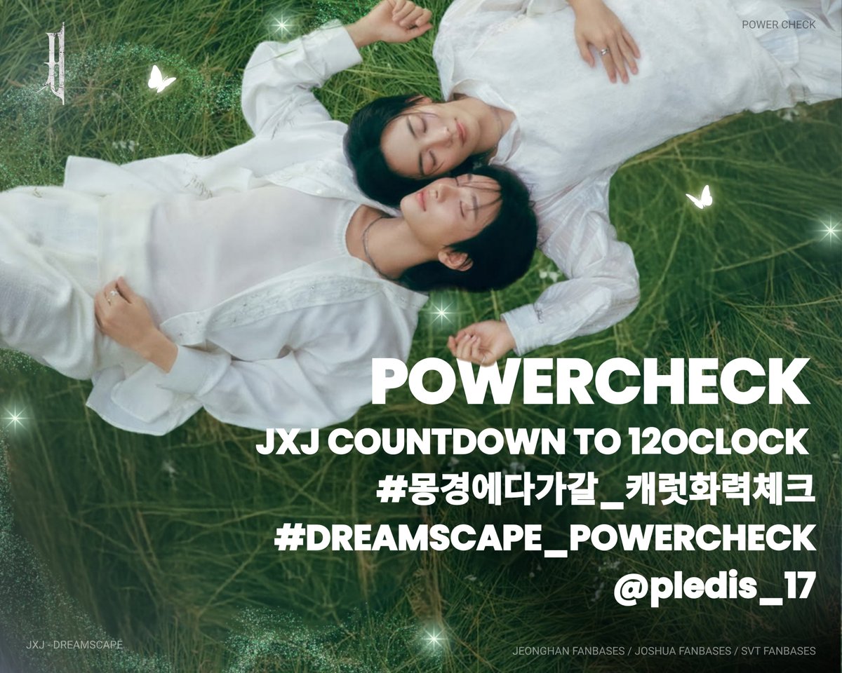 goingrangers_17's tweet photo. [POWERCHECK]

Every dream begins with a moment of preparation. 🌙

CARATs, let’s use this time to prepare for JEONGHAN and JOSHUA’s highly anticipated release. Join the Power Check and ensure you’re ready to show your support the moment DREAMSCAPE arrives. 💫

Park your Spotify/AppMu account here: 
🔗 https://t.co/rb7QJbvIMW
Melon streamer join here: 
🔗 https://t.co/2EFnOHZKYe

JXJ COUNTDOWN TO 12OCLOCK 
#몽경에다가갈_캐럿화력체크
#DREAMSCAPE_POWERCHECK
@pledis_17