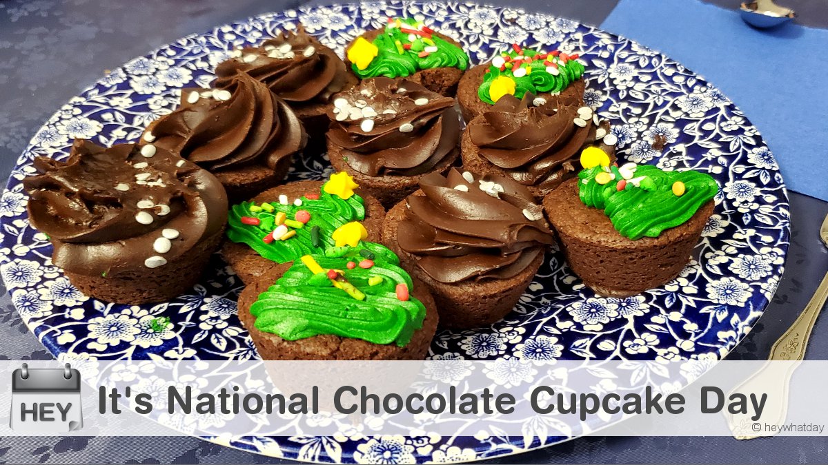 HeyWhatDay's tweet photo. It’s National Chocolate Cupcake Day! 
#NationalChocolateCupcakeDay #ChocolateCupcakeDay #ChocolateCupcakes https://t.co/ecg7rvNXeS