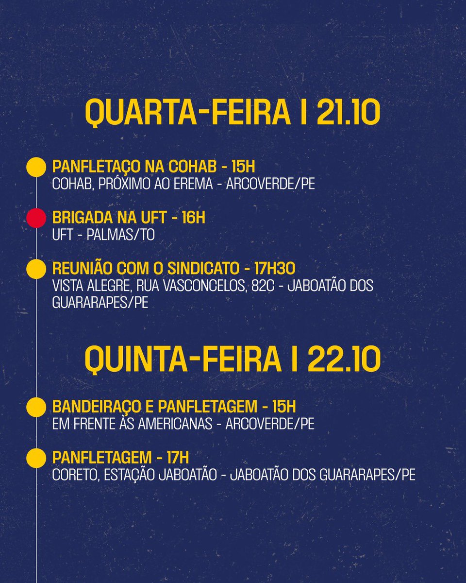 jonesmanoel_PE's tweet photo. Salve, camaradas! Segue mais uma lista de mobilizações que vão acontecer hoje e nos próximos dias. Compartilha, chega junto e envia nos comentários mais atividades para divulgarmos em nossas redes.

Confira a lista completa no nosso Instagram: https://t.co/iypD6jKzmR https://t.co/9x0wx2aCxS