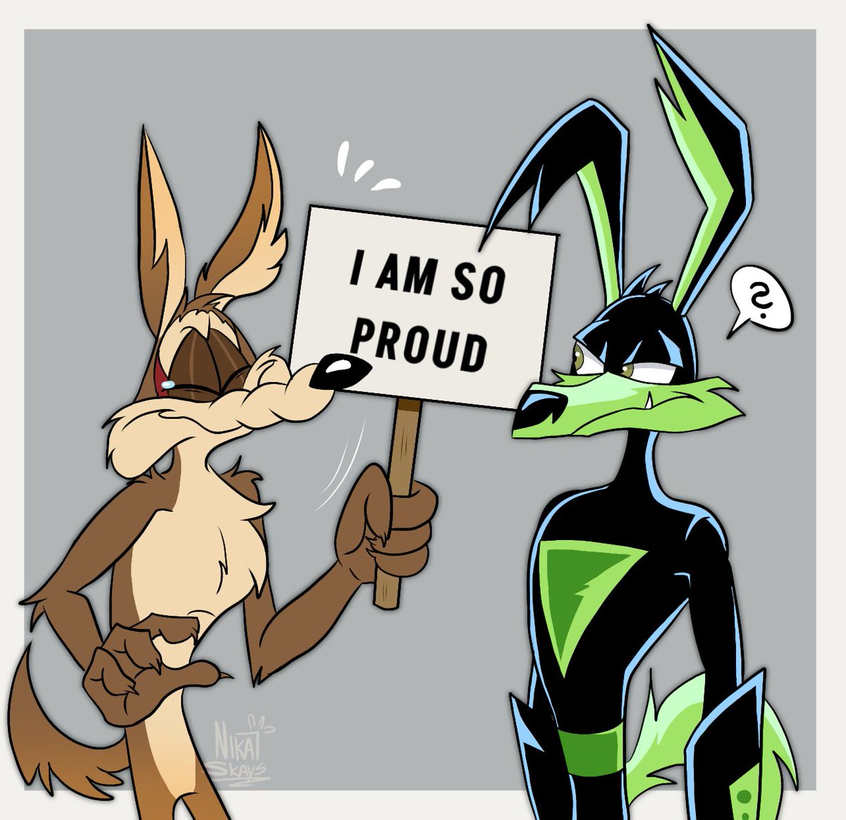 nikaskays's tweet photo. He's very proud (my first time drawing wile and tech so bear with me🙏✨️)

#Wileecoyote #TechEcoyote #looneytunes https://t.co/tYaAtbaVJV