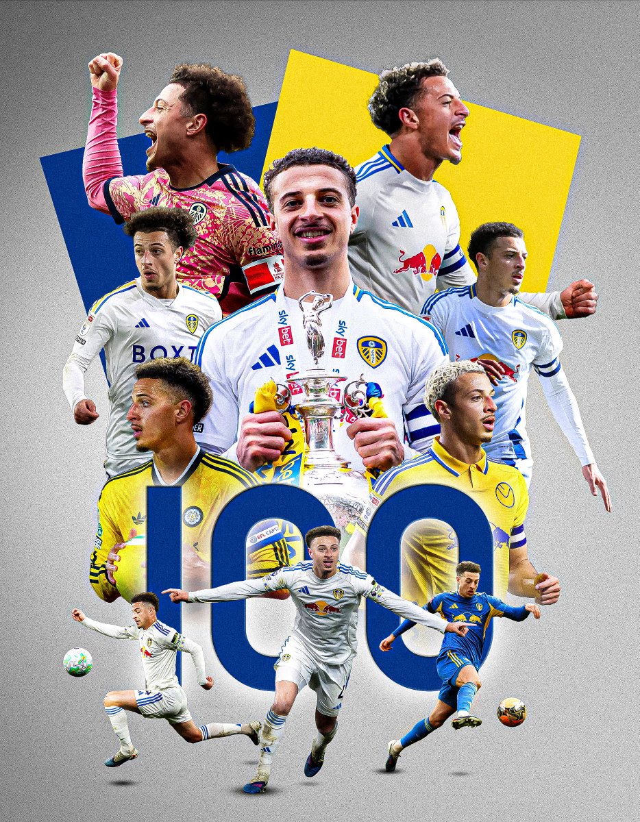 LUFC's tweet photo. 🫡 Ethan Ampadu starts as captain for the 100th time, becoming the youngest player to reach that milestone since Billy Bremner! https://t.co/80YrU08S3s