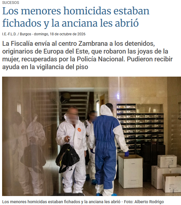 03690jul's tweet photo. Ayer se difundió que dos menores habían matado a una anciana en Burgos. Llegaron a difundirse sus nombres (falsos) en redes sociales. Pues nos colaron un bulo. Eran de Europa del Este, según la investigación. Yo difundí la noticia, creyendo a una cuenta a la que también colaron https://t.co/VMFATeuBqr