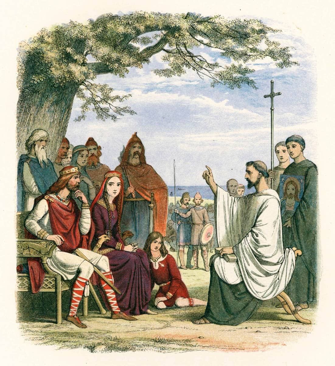 anglican_aest's tweet photo. Augustine preaching before King Ethelbert, 597 AD. 

James Doyle, 1863. https://t.co/7NhuQnfvqn