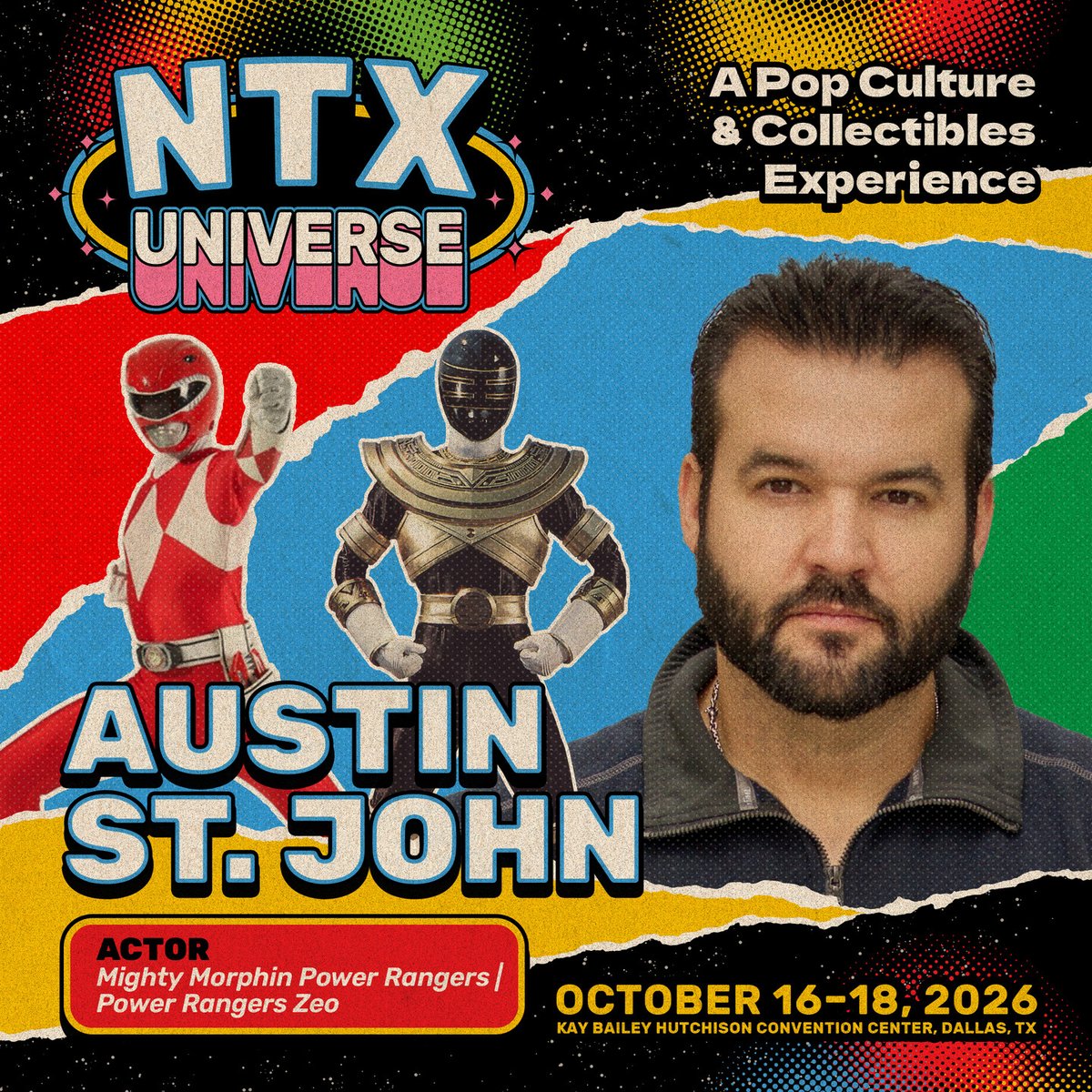 ASJAustin's tweet photo. Last day, Dallas! 🔴 NTX Universe wraps up today, 10 AM–4 PM (VIP 9 AM). Haven't made it to my table? $120 combo: autograph + photo on your phone, save $40. Last pro photo op today at 2:00 PM. Thanks to all who booked Sat! #NTXUniverse https://t.co/3t69zcBIbT