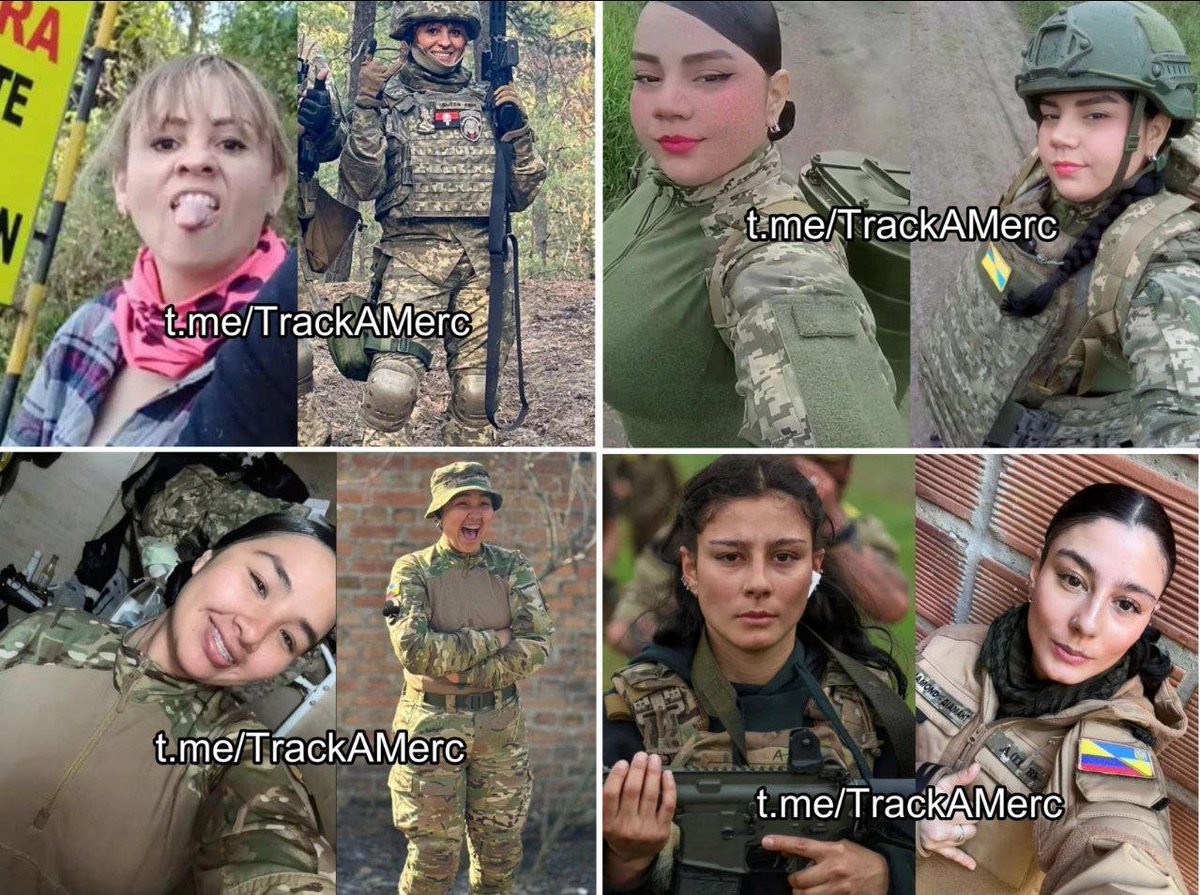 enformasyon56's tweet photo. Geçen ay Harkov Oskil hattında Rus Ordusu tarafından öldürülen 24 Kolombiyalı kadın askerin fotoğrafları yayınlandı.
Eski sol örgütlerden ve kartellerden CIA'in topladığı 10 binden fazla kadın da Ukrayna'da çamurlu siperlerde ev hafif zırhlı araçlarla sonu olmayan hücum görevlerinde yer alıyor ve bunlarından 2 bine yakını şu ana kadar öldü yine de yerine yenileri büyük para vaatleri ile getiriliyor.