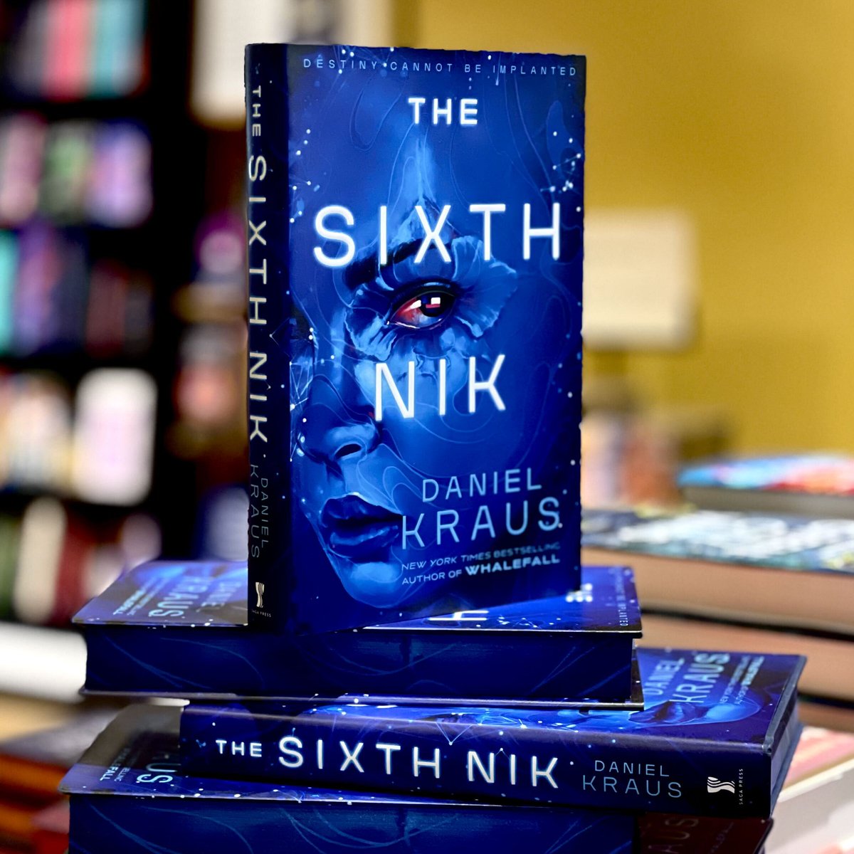 Waterstones's tweet photo. If you thought Whalefall was crazy, brace yourself for THE SIXTH NIK, the action-packed galaxy spanning body horror sci-fi adventure out now from Pulitzer Prize winning author Daniel Kraus: https://t.co/QNEfy5mT6l https://t.co/sQGPvnDCvN