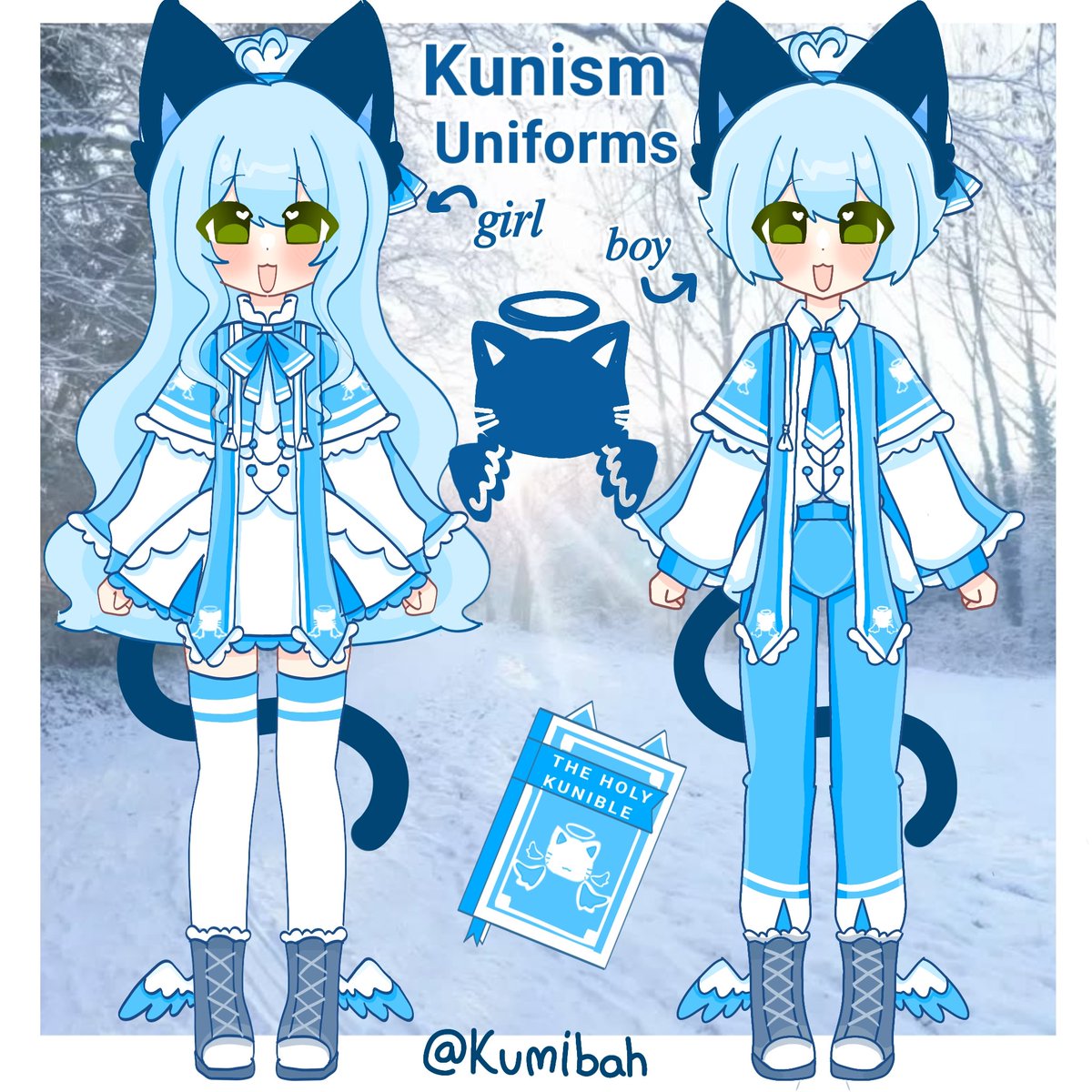 Kumibah's tweet photo. 𝐾𝑢𝑛𝑖𝑠𝑚 𝑈𝑛𝑖𝑓𝑜𝑟𝑚 𝐹���𝑟 𝐾𝑢𝑛𝑖𝑠𝑡𝑠 🌐🪽
𝑇ℎ𝑒𝑟𝑒𝑠 𝑎 𝑀𝑎𝑙𝑒 &amp; 𝐹𝑒𝑚𝑎𝑙𝑒 𝑣𝑒𝑟𝑠𝑖𝑜𝑛. 
#meowbah #meowism #girls #boys #religion #kunible #kunism #kumibah #winter https://t.co/sMUAStG7fW