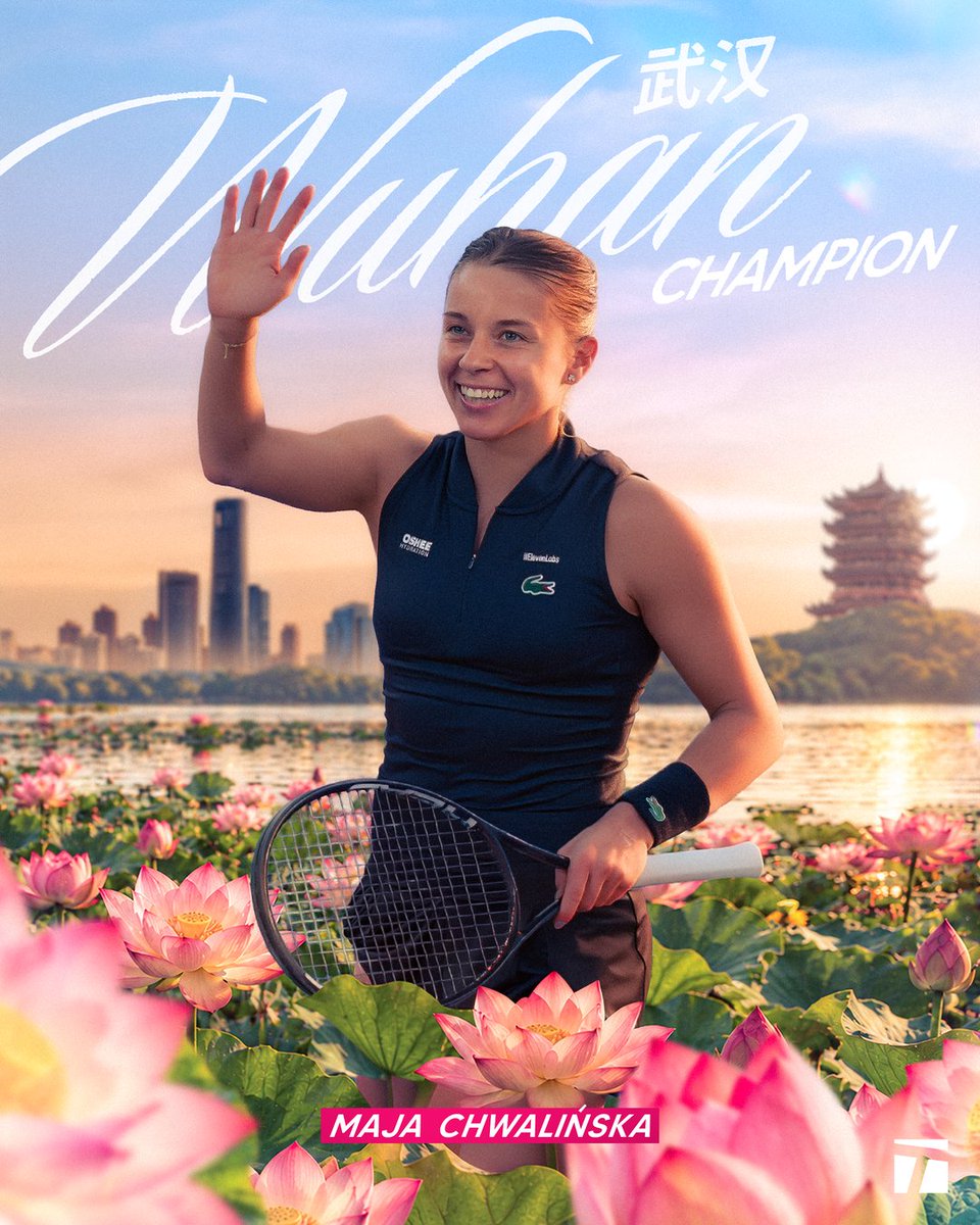 TennisChannel's tweet photo. Maja Chwalinská wins her FIRST tour-level with quite the fight! 💪😤

The Roland Garros runner-up scores a 2-6, 6-4, 6-2 comeback victory over Sonay Kartal.

A new champ crowned in Wuhan 👑

#dongfengvoyahwuhanopen https://t.co/3t79cXT7C2