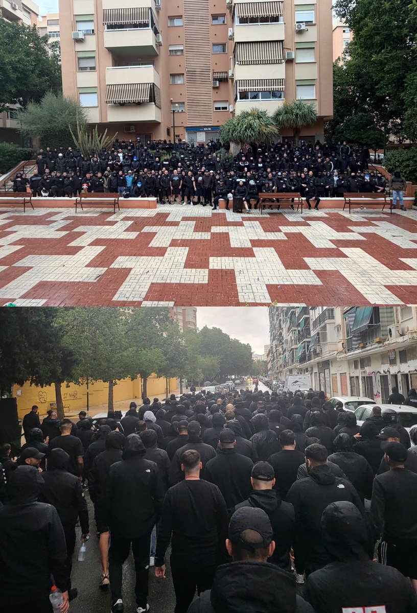 UltrasPresent's tweet photo. Desde las 7:00 de la mañana, una gran turba del Frente Bokerón 🔵⚪️🇪🇸 ya espera y busca a los visitantes.

(Se pueden hacer las cosas mejor o peor, pero es innegable el nivel del FB y que todo lo que junta ellos actualmente lo hacen poquitos o nadie)

Málaga CF - Real Sociedad. https://t.co/dW805pZSTq