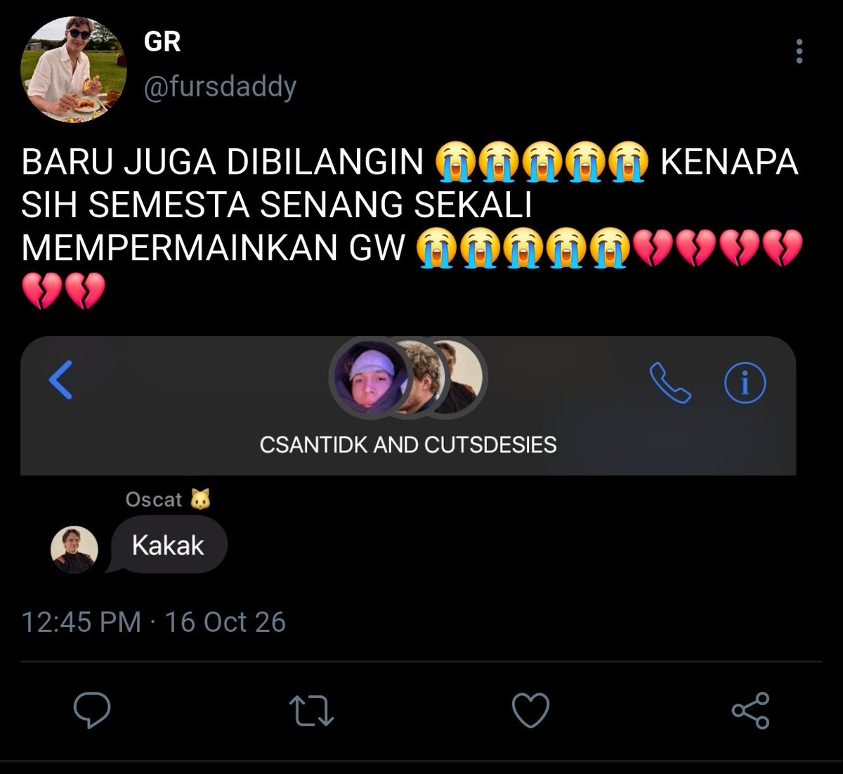 badtzbrat's tweet photo. daily dose of kakak george as a fur daddy with his three cutieful hybrids, edisi kakak dilarang jumawa! 😾😾😾😾

#russtappen 3363 | #galex 2363 | #geoscar 8163 hybrid!AU. https://t.co/S1ZnkEfHNC