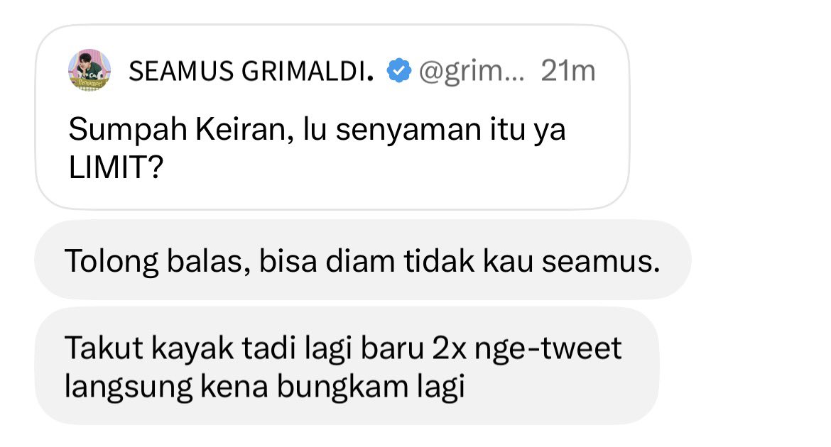 kamilavias's tweet photo. sambil nunggu jawaban dan soal selanjutnya. aku izin kirim ini. ada menfess untuk kak seamus. maaf asmin baru post soalnya tadi asmin sibuk diskusi. 

#HavelisFess to @ seamus
bisa kamu mode silent atau mode pesawat? 

— keiran. https://t.co/nrhNZmFfB9