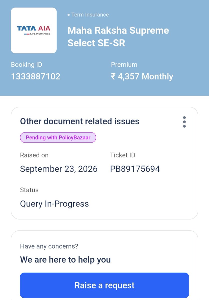 Wagishchandra88's tweet photo. After my tweet, MediBuddy, Tata AIA &amp; Policybazaar became active. Despite my availability for a medical today, they postponed it to 22/10/2026. This repeated delay is unacceptable. Please intervene urgently. @IRDAIOfficial https://t.co/jZuKhl4JyX