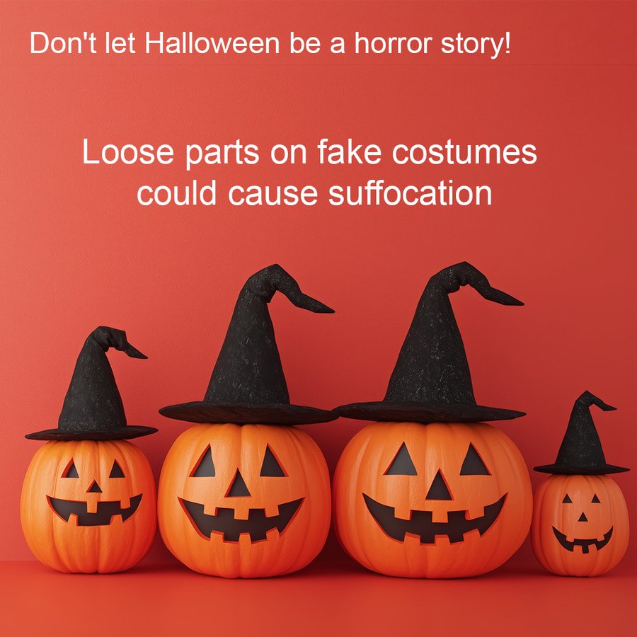 bhamts's tweet photo. Buying #Halloween costume 🧙‍♀️ Check the packaging for a UKCA or CE mark, and for the name and address of a UK-based manufacturer or importer. Safety warnings should be present where required.  #SpookyHalloweenSafety #BrumTS https://t.co/6lFFODu5th