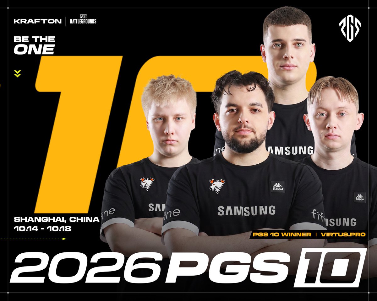 PUBGEsports's tweet photo. Congratulations to https://t.co/PXUwkhzh4t, the winners of PUBG Global Series 10! 🏆🐻‍❄️

A crazy run starting today in 10th place and 31 points away from first place, but for this team, nothing is impossible now! 🔥👑

Show them the love they deserve! 💜👏

@virtuspro_PUBG @NIXZYEE @BeamiPUBG @curexipubg @lukarux 
#PUBGEsports #PGS #PGS10 #Virtuspro