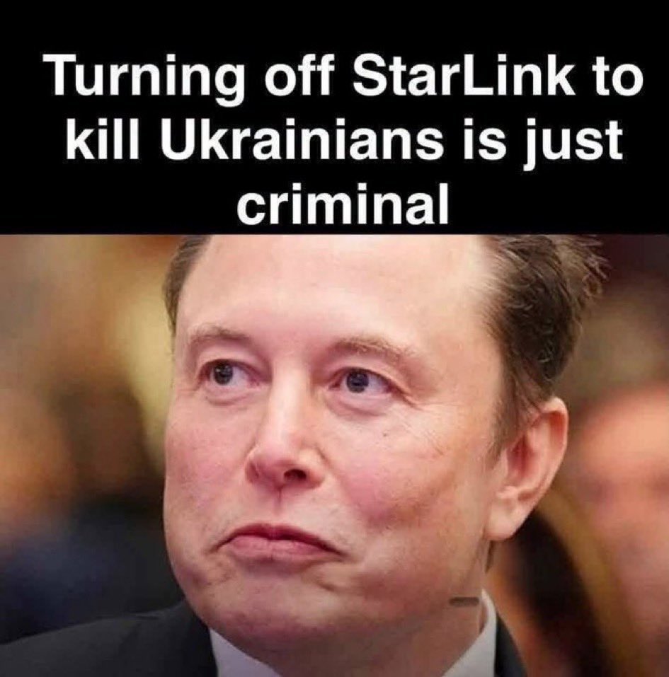 TERRIENMAC's tweet photo. When this is all over, there has to be major consequences for Elon Musk. War Criminal https://t.co/tcSI8qeF5S