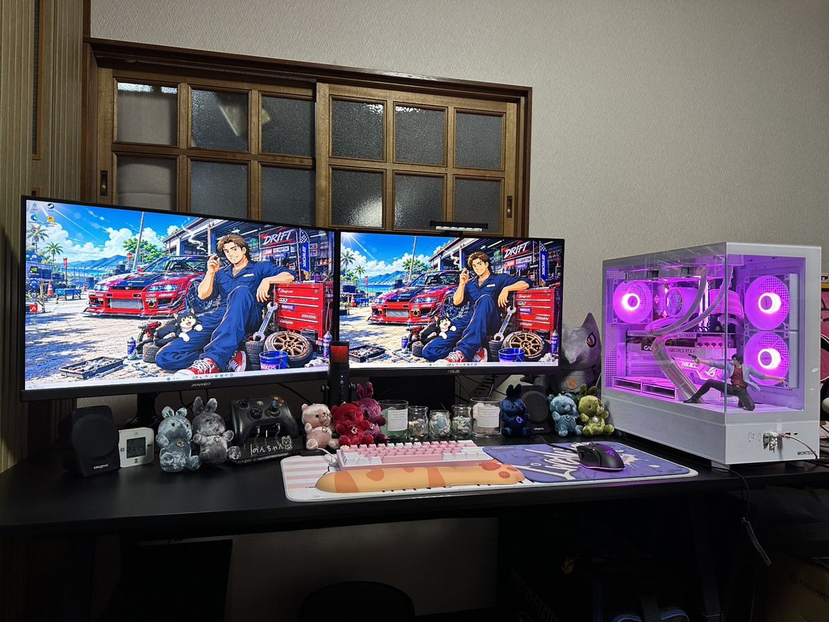 drift_neko's tweet photo. 新しく27インチの
2Kモニター買ってもらってメインに！
いただいた4Kモニターはサブに
設置してもらいました！😊♫✨

快適なPCライフを過ごせます♫✨
これから楽しみです🥰💓

#desksetup https://t.co/vhA8qIhqZu