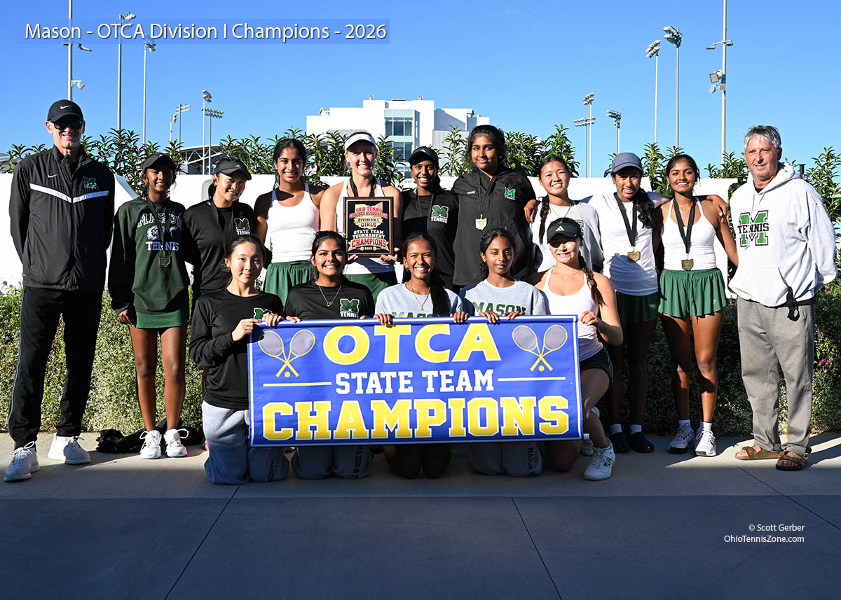 OhioTennisZone's tweet photo. Congratulations to Mason, the Division I team champion, and to the D2 champion, Orange. Mason defeated Avon in the semis and Upper Arlington in the finals. Orange beat Oakwood and then Columbus School for Girls in the finals. Click for more at https://t.co/BmBVZjUkvJ @OHADNewsHS @dp_dispatch @mlaughman