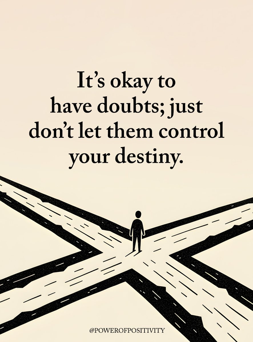 LIVEpositivity's tweet photo. Doubt may visit, but it doesn’t define your destiny. 💫✨ https://t.co/ez0Exiq8nr