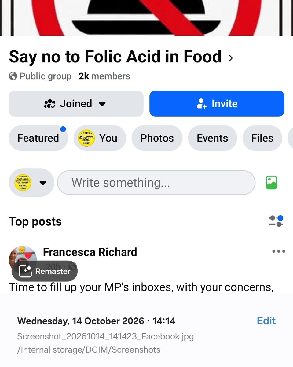 upforthefight1's tweet photo. 400% increase in just 4 days as people join 'Say no to folic acid' group on Facebook! 

Raising awareness across the land! 

All thanks to @RupertLowe10 FB post!! https://t.co/r6wPbhXWt6