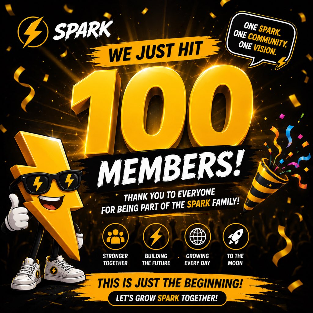spark151iuzn's tweet photo. ⚡🎉 SPARK JUST HIT 100 MEMBERS! 🎉⚡

100 members, one growing community, and a bigger vision ahead! 🚀🖤 https://t.co/3li6rJnOV6