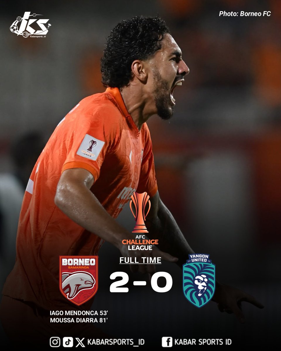 kabarsports_id's tweet photo. AFC Challenge League 2026/27
FT' Borneo FC ๐ฎ๐ฉ 2-0 ๐ฒ๐ฒ Yangon United
#ACGL #BorneoFC https://t.co/QHak0B8fhQ