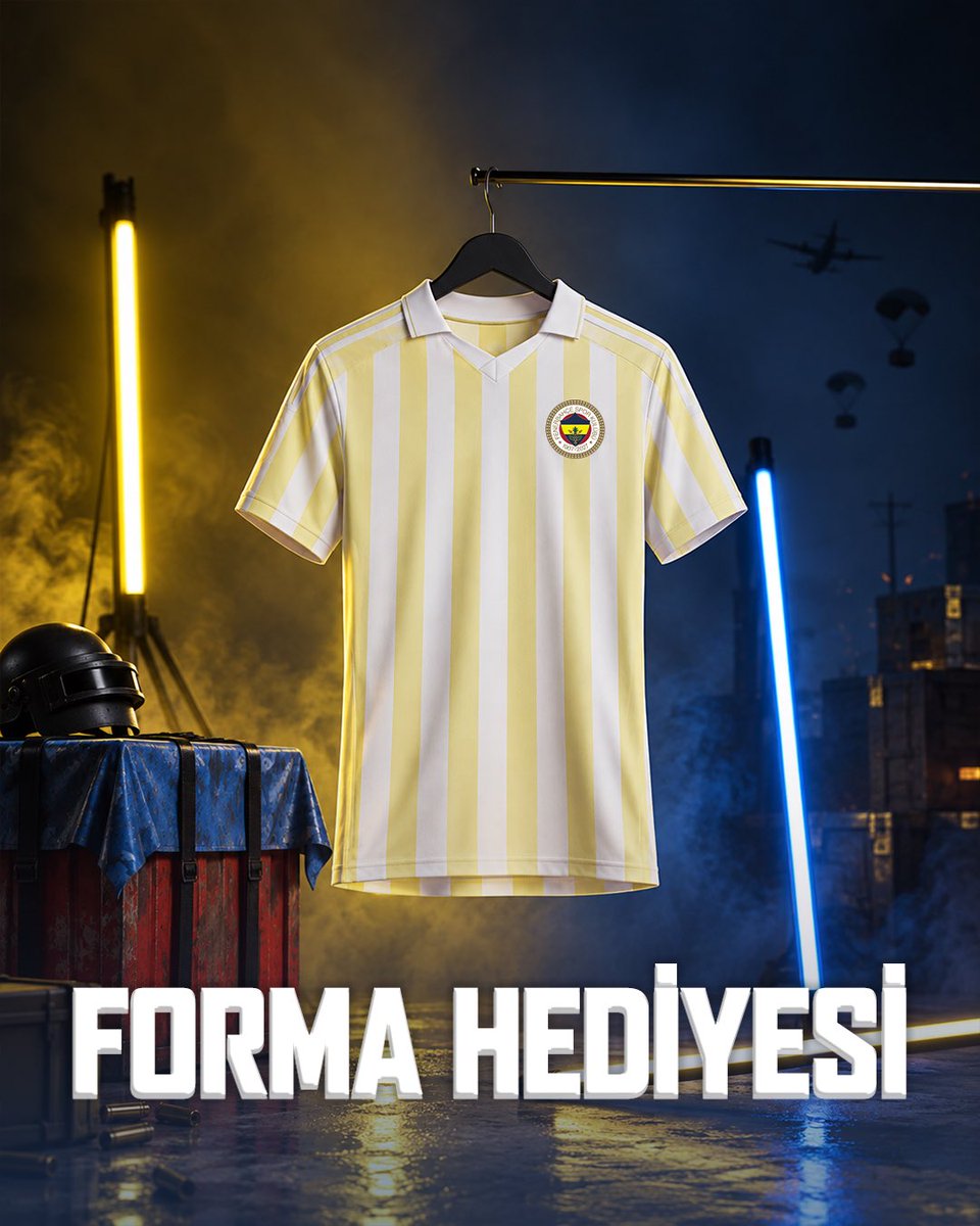 ajansfenercom's tweet photo. Fenerbahçemizin yeni sezon formaları PUBG MOBILE’da! 🎮

Bunu kutlamak için @PUBGM_TR ile birlikte 2 takipçimize yeni sezon Fenerbahçe forması hediye ediyoruz. 💛💙

🔄 Katılmak için postu Rt’leyiniz!

ℹ️ Kazananlar 21.10.2026 tarihinde bu postun altında duyurulacaktır. https://t.co/Xp7GYSMU6q